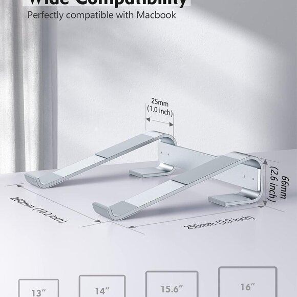 Laptop Stand for Desk,Aluminum Computer Stand for Cooling,Sturdy Stable Ergonomi - Picture 4 of 8